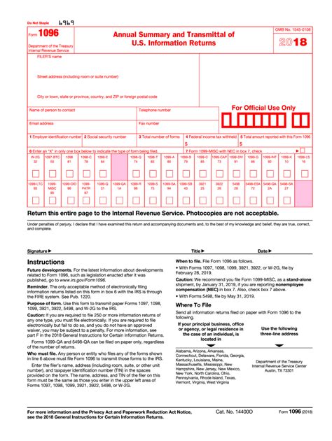 1096 Form 2018 Fill Out And Sign Online Dochub