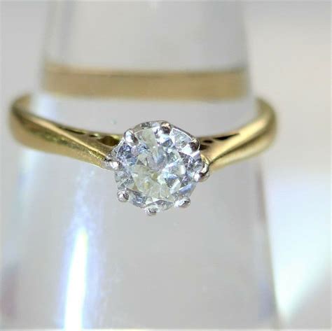 Sparkler 18ct Gold Solitaire Diamond Engagement Ring 40carat Size K 12