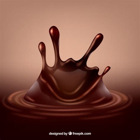 Tasty Chocolate Liquid Splash In Realistic Style Vector Free Download