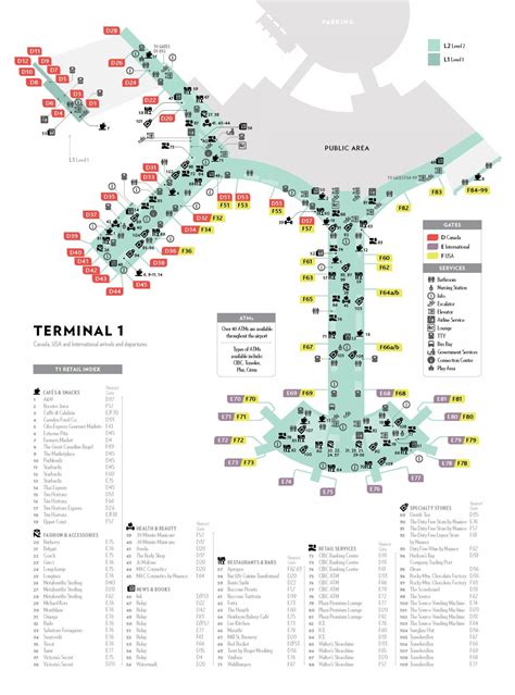 Pearson Airport Terminal 1 Map Pearson Terminal 1 Map Canada