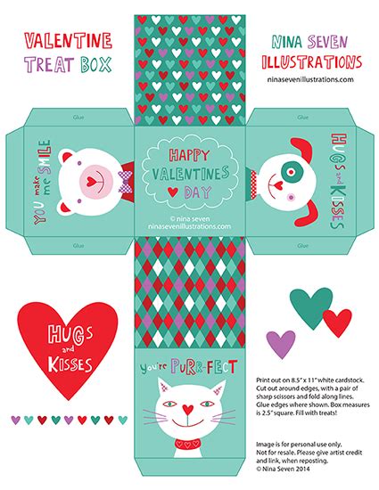 Free Valentines Day Printable Boxes Valentines T Box Vintage