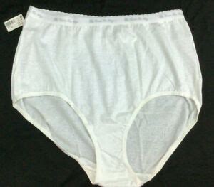 Hanes Her Way White Cotton Stretchy Briefs Granny Panties Lingerie Sz