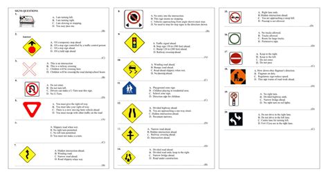 8 Best Images Of Road Sign Practice Test Printable