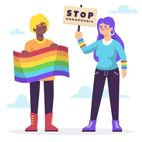 free vector stop homophobia with rainbow flag