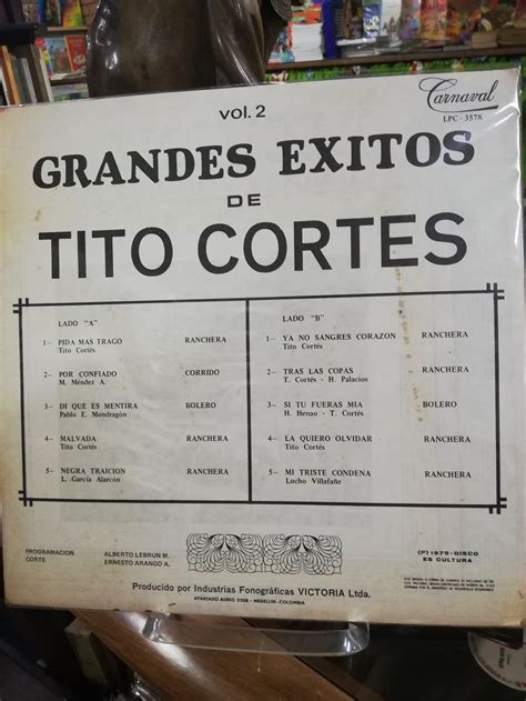 LP TITO CORTES GRANDES EXITOS VOL 2 LPC3578 Libreria Atlas