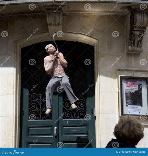 man hanged at a hook editorial image image of artist 21104600