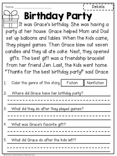 Free Printable Reading Comprehension Worksheets For 3rd Grade Reading