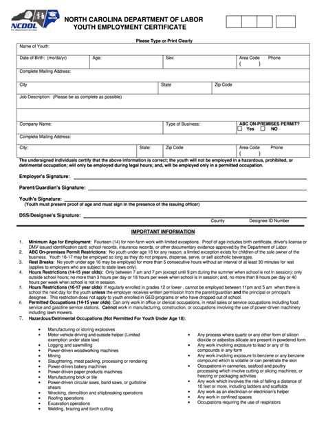 Work Permit Nc Fill And Sign Printable Template Online Us Legal Forms