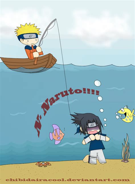 Naruto And Sasuke Fishing Thanks For 1000 Favs By Chibidairacool On