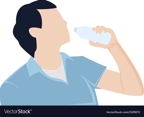 Man Bottle Drinking Water Graphic Royalty Free Vector Image