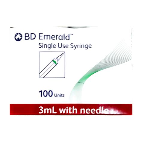 Buy Bd Emerald Single Use Syringe 3 Ml With Needle 24g Online At