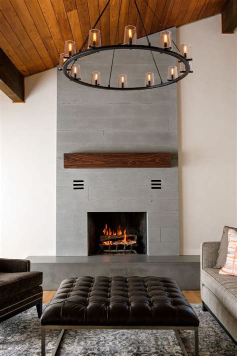 Concrete Boardformed Fireplace Surround Hearth Cement Elegance