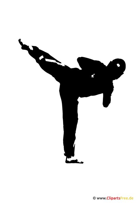 Silhouette Karate Kick Clipart Imagen