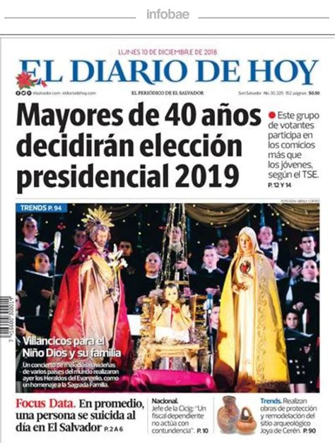 El Diario De Hoy El Salvador Lunes 10 De Diciembre De 2018 Infobae