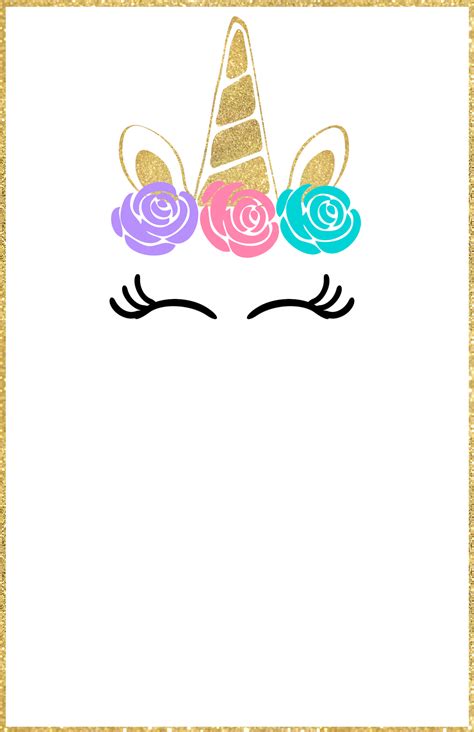 Who doesnt love unicorn eyelashes? Free Printable Unicorn Invitations Template - Paper Trail ...