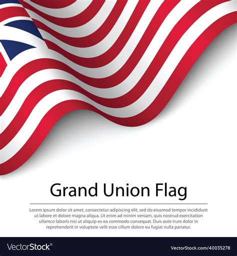 Waving Grand Union Flag On White Background Vector Image