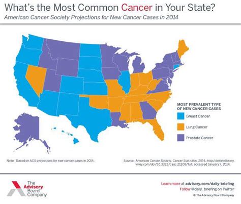 Most Common Cancer In USA By States R MapPorn