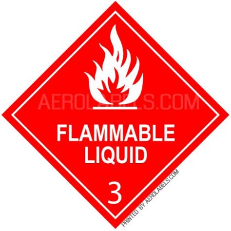Hazmat Shipping Labels Hazard Class Flammable Liquid Labels
