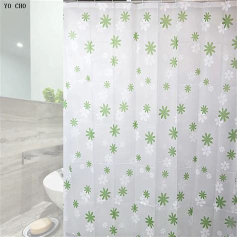 [180 180cm ] Modern Peva Cheap Flower Bath Curtain Waterproof Green Shower Curtains Bathroom