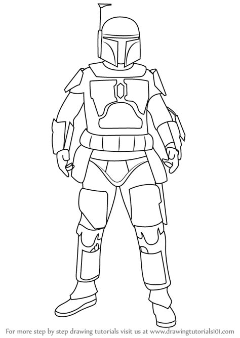 Download Step by Step How to Draw Boba Fett from Star Wars : DrawingTutorials101.com