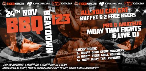 come and join us this saturday for our famous monthly bbq beatdown event tiger muay thai