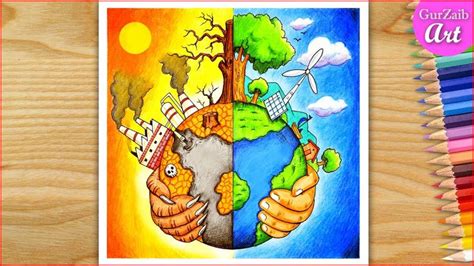 How To Draw Earth Day Poster Drawing Save Earth Save Environment