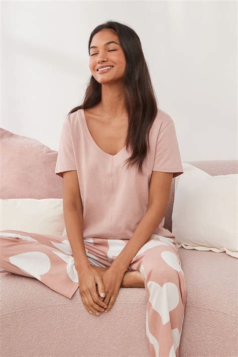 Buy Pale Pink Heart Cotton Short Sleeve Pyjamas From Next Australia