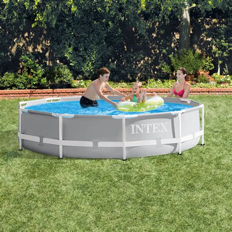 Intex 10 Feet X 30 Inches Prism Frame Above Ground Swimming Pool Open