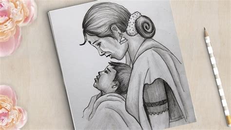 Pin By Hutum School On Traditionalindian Girl Drawing Mother And
