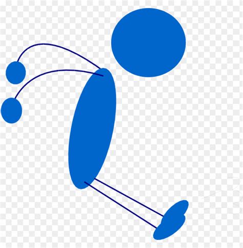 Landing Blue Stick Man Clip Art Vector Clip Art Free