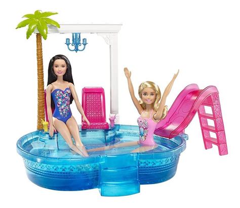 2016 Barbie Glam Pool Blue Playset Play Set DGW22 UPC 887961203233