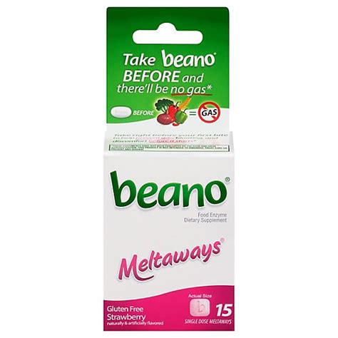 Beano Meltaways Food Enzymes Strawberry 15 Count Haggen