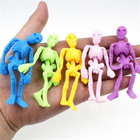 Hb 10pcs Cute Soft Mini Skeleton Model Anti Stress Decor Toy Halloween