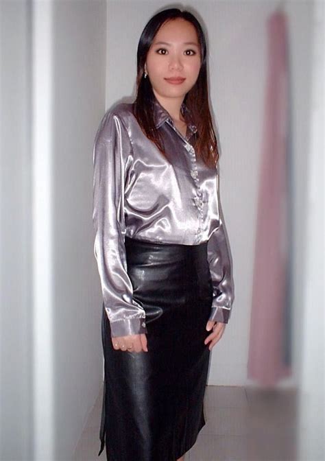Leather Skirt Outfit Silk Outfit Leather Pencil Skirt Leather Mini