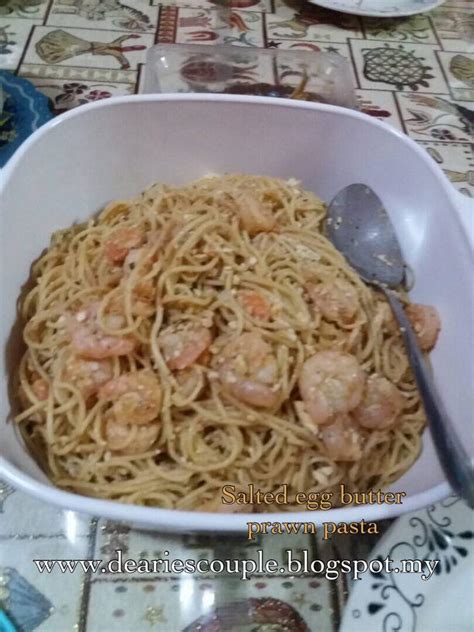 A salted egg takes a hard boiled egg to the next level. RESEPI: SALTED EGG BUTTER PRAWN PASTA - MRSLIEZ.COM