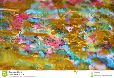 Sparkling Gold Waxy Pastel Spots Watercolor Blurred Waxy Gold Spots