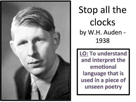 Unseen Poetry Stop All The Clocks By Wh Auden Lesson Teaching Resources