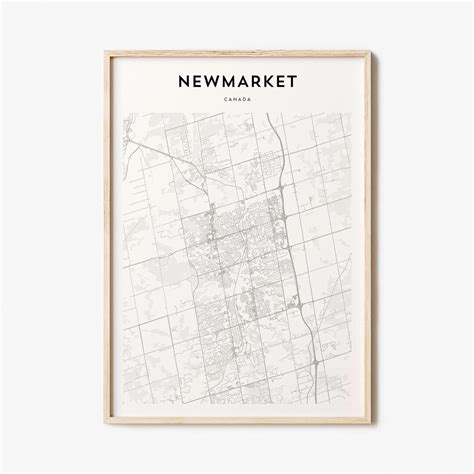 Newmarket City Map Print Detailed Landmarks Art For Home Etsy