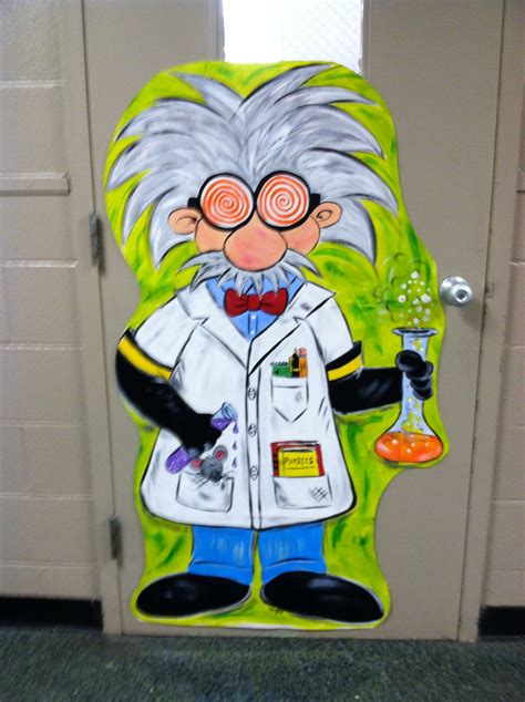 Mad Scientist Schoolscience Lab Door Science Themes Science Room