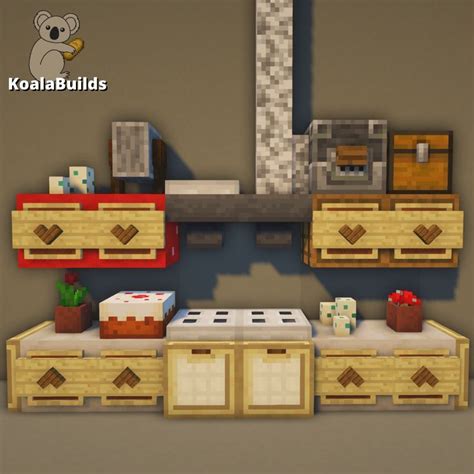 Minecraft: Cozy, cute kitchen design made by KoalaBuilds | Minecraft