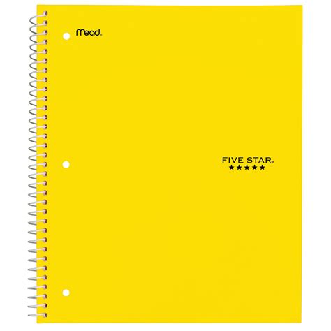 Five Star Wirebound 3 Subject Notebook College Ruled Color Choice