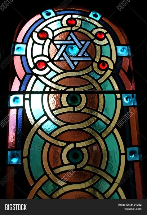 stained glass window jewish temple image and photo bigstock