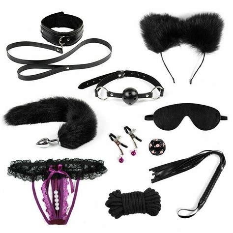 10pcs Adult Sex Sm Toys Handcuffs Strap Whip Rope Restraints System Set Sexy Bed Ebay