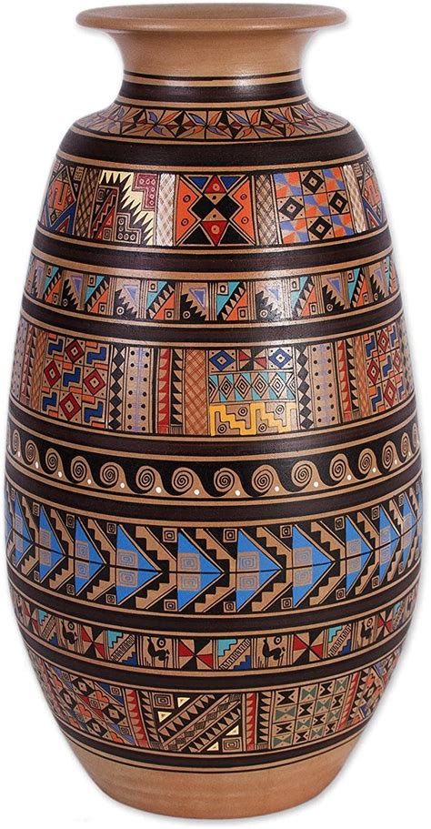 Amazon Novica Handmade Cuzco Vase Ceramic Earthtone Peru Vases