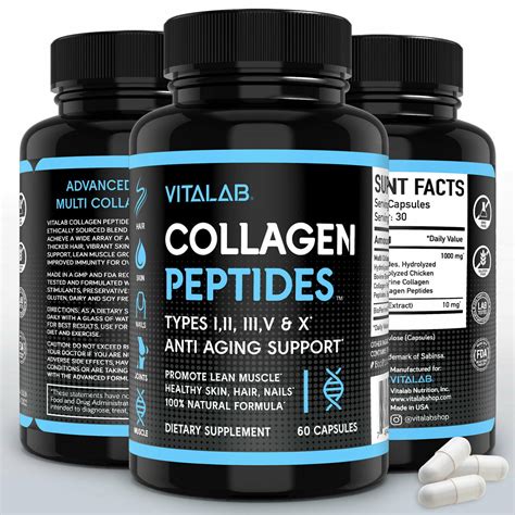 100% Natural Multi Collagen Peptides Anti Aging Skin Collagen Pills 60 ...