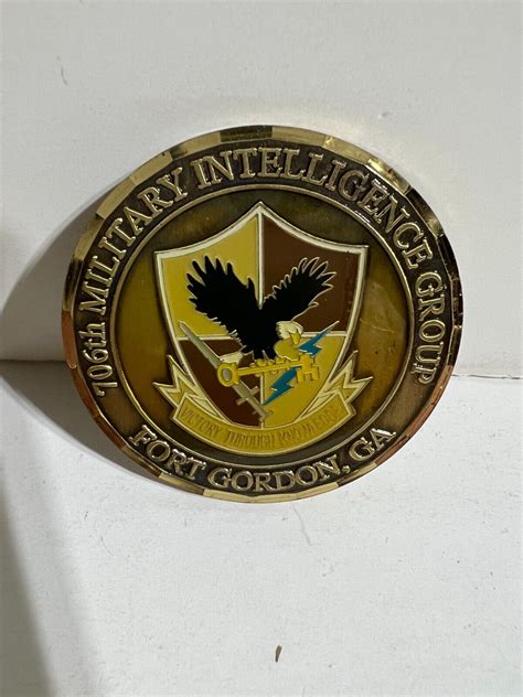 Military Coin 706th Military Intelligence Group Fort Gordon Georgia Ebay