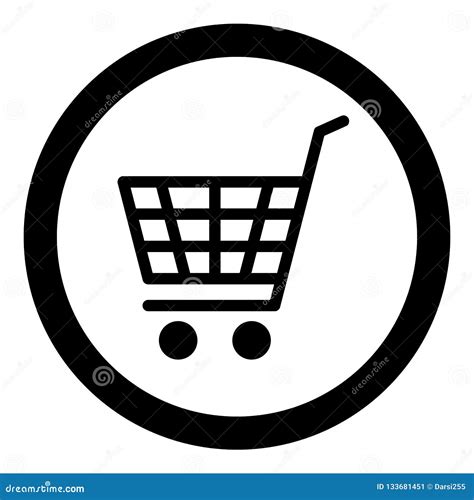 Ecommerce Icon Shopping Cart Black Isolated On White Background