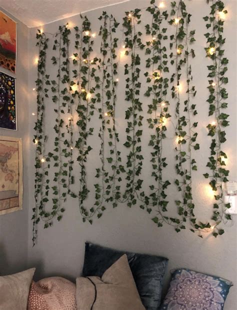 12pcs artificial plants led ivy garland fake leaf vines room decor hanging for home wedding living room decoration ivy garland. LED Wall Vine Lights in 2021 | Cute bedroom decor, Hippie ...