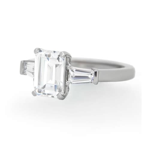 Emerald Cut Diamond Rings With Baguette Side Stones Haywards Of Hong Kong