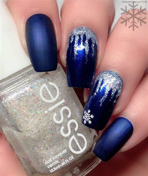 12 Nails Of Christmas Crisp Blue Dripping Icicle Nail Art Prairie Beauty